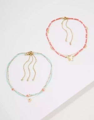 Bijoux American Eagle AEO Coral Daisy Butterfly Necklace 3-Pack Multicolore Femme | WUG-71596705